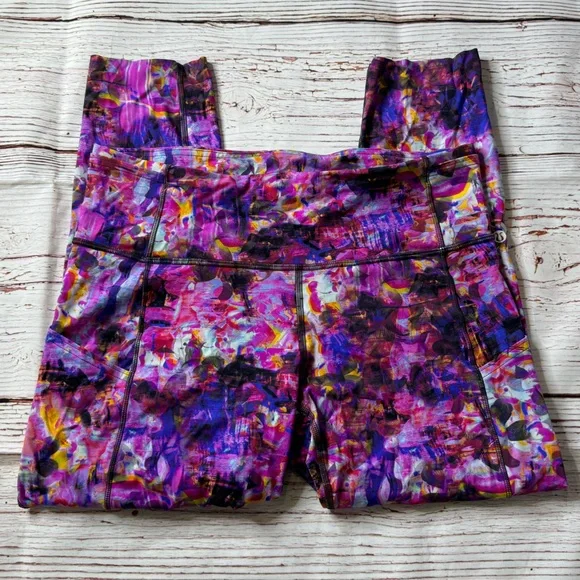 Lululemon SeaWheeze Fast and Free High-Rise Crop 23"In Flash Floral Multi Sz 10